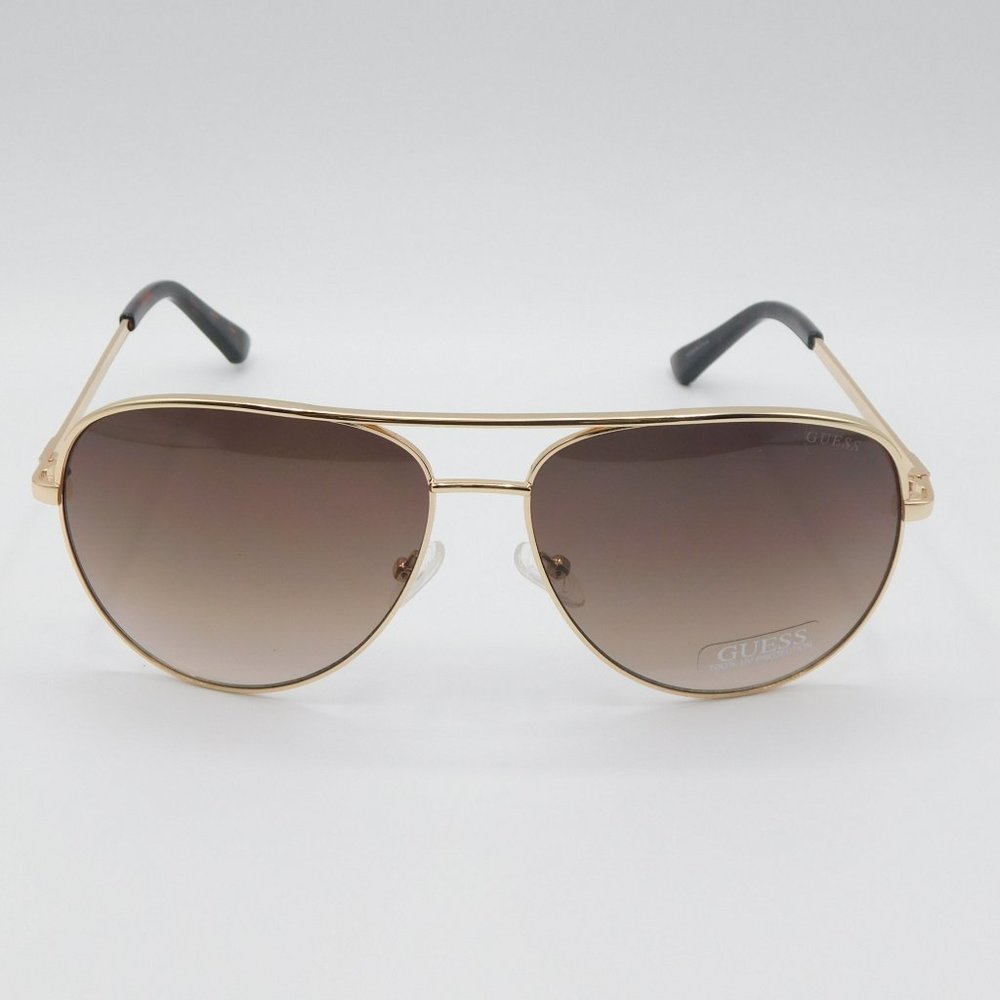 NEW GUESS GU6098 32F GOLD BROWN GRADIENT AVIATOR WOMEN'S SUNGLASSES 64-1… - Picture 4 of 11